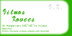 vilmos kovecs business card